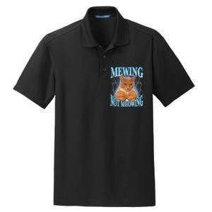 Funny Cat Meme Mewing Looksmax Meowing Cat Trend Dry Zone Grid Polo