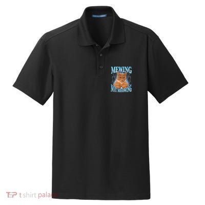 Funny Cat Meme Mewing Looksmax Meowing Cat Trend Dry Zone Grid Polo