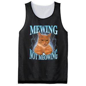 Funny Cat Meme Mewing Looksmax Meowing Cat Trend Mesh Reversible Basketball Jersey Tank