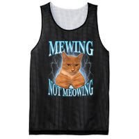 Funny Cat Meme Mewing Looksmax Meowing Cat Trend Mesh Reversible Basketball Jersey Tank