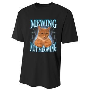 Funny Cat Meme Mewing Looksmax Meowing Cat Trend Performance Sprint T-Shirt