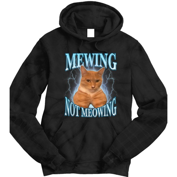 Funny Cat Meme Mewing Looksmax Meowing Cat Trend Tie Dye Hoodie