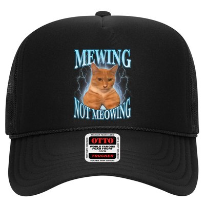 Funny Cat Meme Mewing Looksmax Meowing Cat Trend Trucker Hat