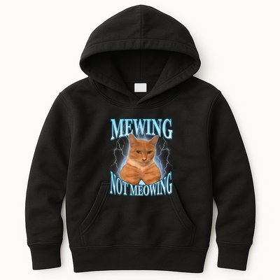Funny Cat Meme Mewing Looksmax Meowing Cat Trend Kids Hoodie
