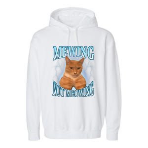 Funny Cat Meme Mewing Looksmax Meowing Cat Trend Garment-Dyed Fleece Hoodie