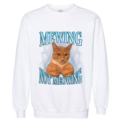 Funny Cat Meme Mewing Looksmax Meowing Cat Trend Garment-Dyed Sweatshirt