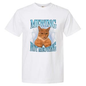 Funny Cat Meme Mewing Looksmax Meowing Cat Trend Garment-Dyed Heavyweight T-Shirt