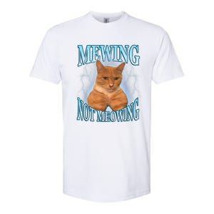 Funny Cat Meme Mewing Looksmax Meowing Cat Trend Softstyle CVC T-Shirt