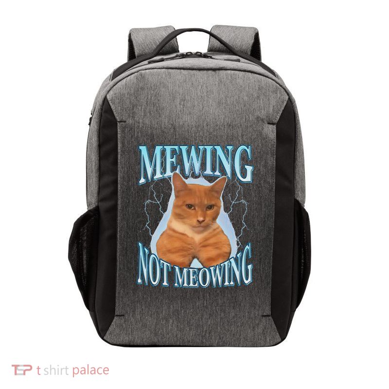 Funny Cat Meme Mewing Looksmax Meowing Cat Trend Vector Backpack