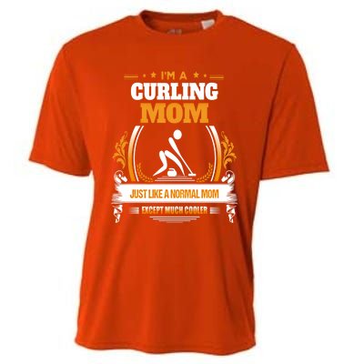 Funny Curling Mom Gift For Mom Cooling Performance Crew T-Shirt