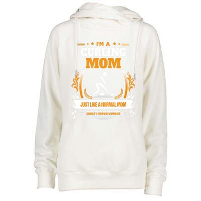 Funny Curling Mom Gift For Mom Womens Funnel Neck Pullover Hood