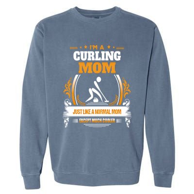 Funny Curling Mom Gift For Mom Garment-Dyed Sweatshirt