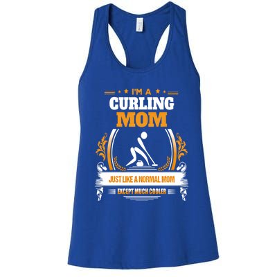 Funny Curling Mom Gift For Mom Women's Racerback Tank