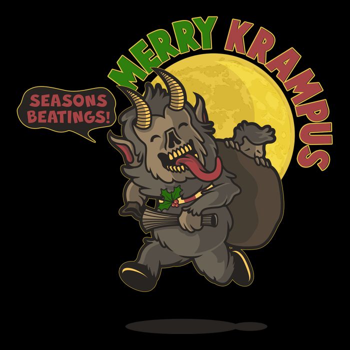 Funny Creepy Merry Krampus Seasons Beatings City Backpack