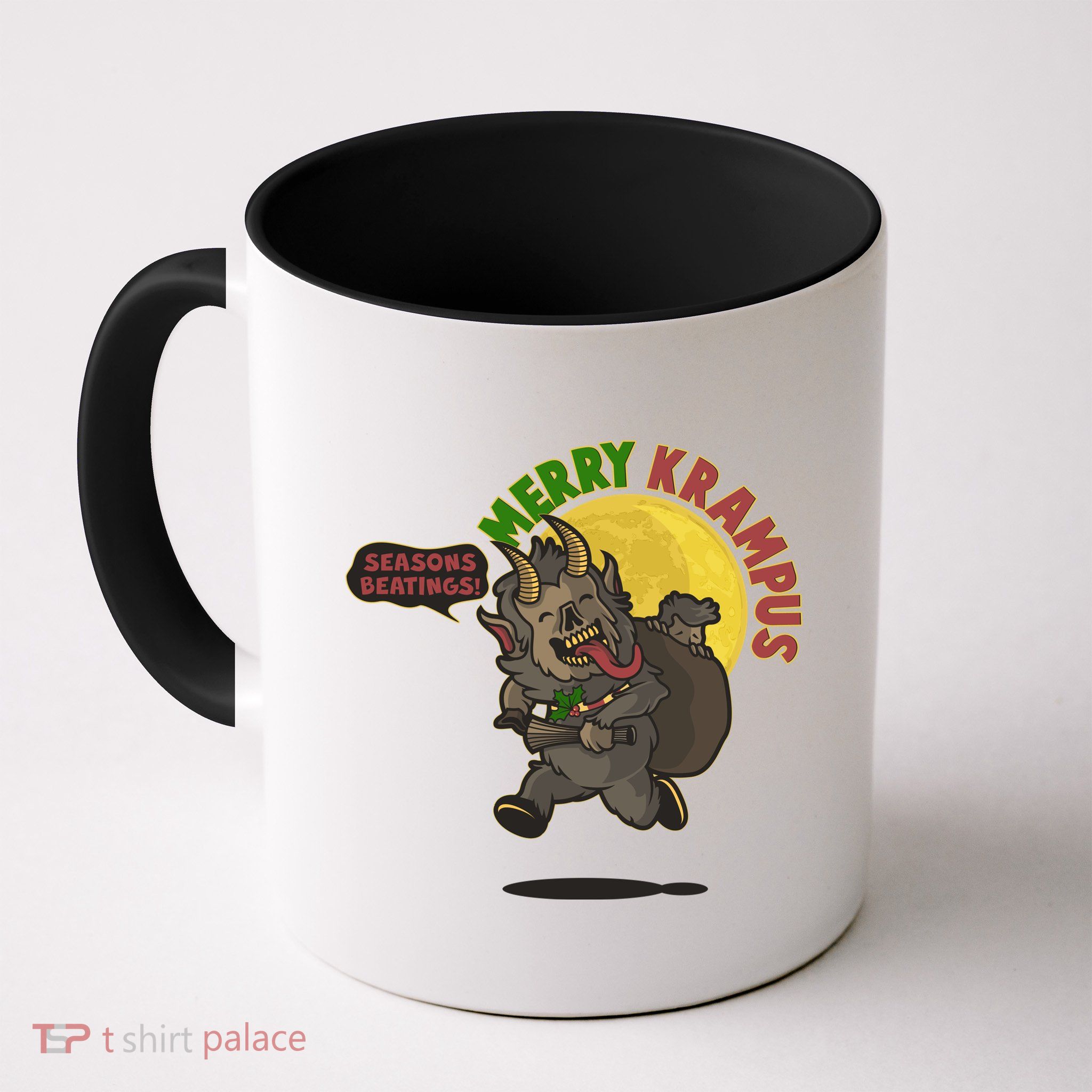 Funny Creepy Merry Krampus Seasons Beatings Mug