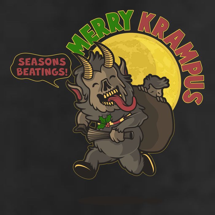 Funny Creepy Merry Krampus Seasons Beatings Hat