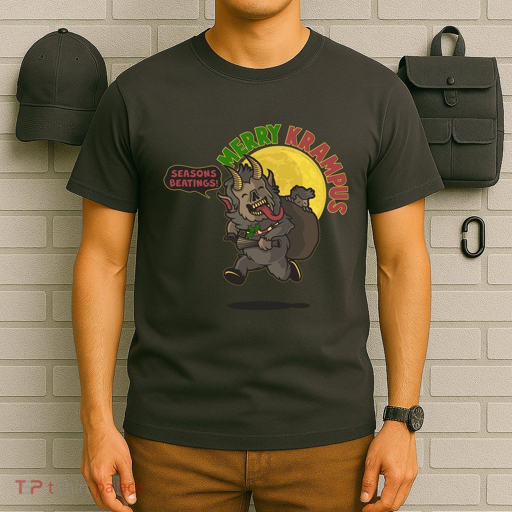 Funny Creepy Merry Krampus Seasons Beatings T-Shirt