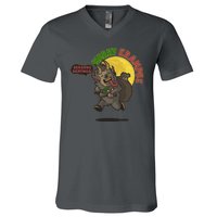 Funny Creepy Merry Krampus Seasons Beatings V-Neck T-Shirt