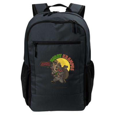 Funny Creepy Merry Krampus Seasons Beatings Backpack