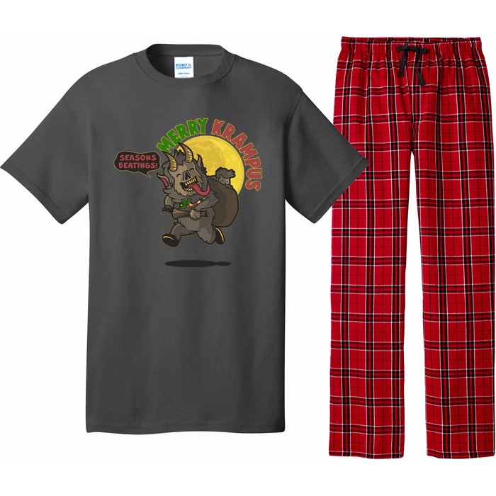 Funny Creepy Merry Krampus Seasons Beatings Pajama Set