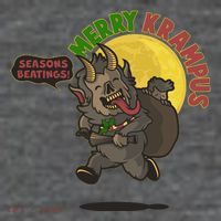 Funny Creepy Merry Krampus Seasons Beatings Flatbill Hat