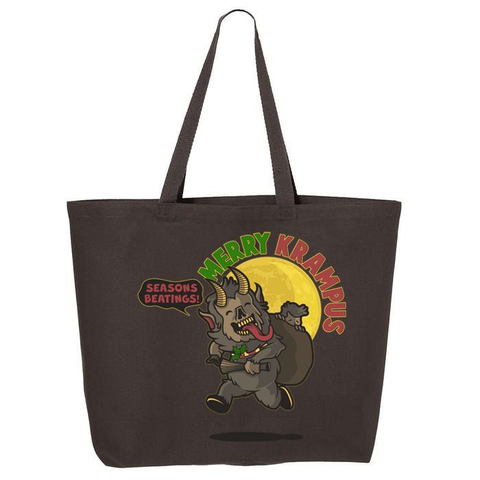 Funny Creepy Merry Krampus Seasons Beatings 25L Jumbo Tote