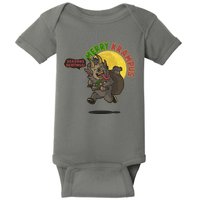 Funny Creepy Merry Krampus Seasons Beatings Baby Bodysuit