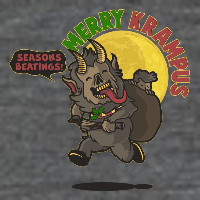 Funny Creepy Merry Krampus Seasons Beatings Baby Bodysuit