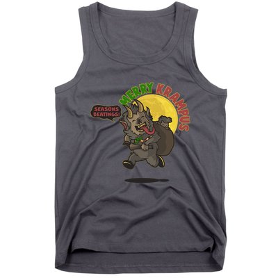Funny Creepy Merry Krampus Seasons Beatings Tank Top