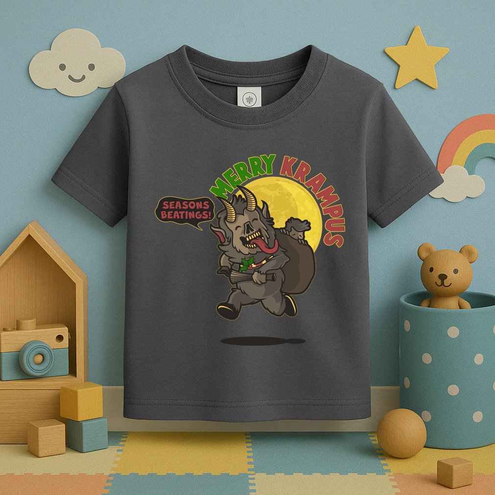 Funny Creepy Merry Krampus Seasons Beatings Toddler T-Shirt