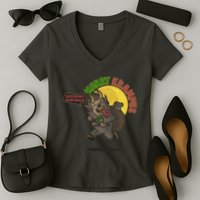 Funny Creepy Merry Krampus Seasons Beatings Women's V-Neck T-Shirt
