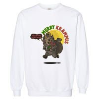 Funny Creepy Merry Krampus Seasons Beatings Garment-Dyed Sweatshirt