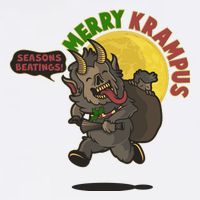 Funny Creepy Merry Krampus Seasons Beatings Garment-Dyed Sweatshirt