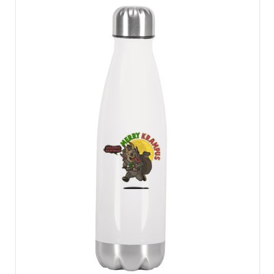 Funny Creepy Merry Krampus Seasons Beatings Stainless Steel Insulated Water Bottle