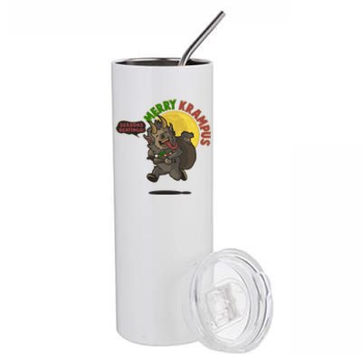 Funny Creepy Merry Krampus Seasons Beatings Stainless Steel Tumbler