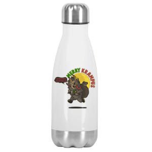 Funny Creepy Merry Krampus Seasons Beatings Stainless Steel Insulated Water Bottle