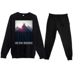 Faith Can Move Mountains Premium Crewneck Sweatsuit Set