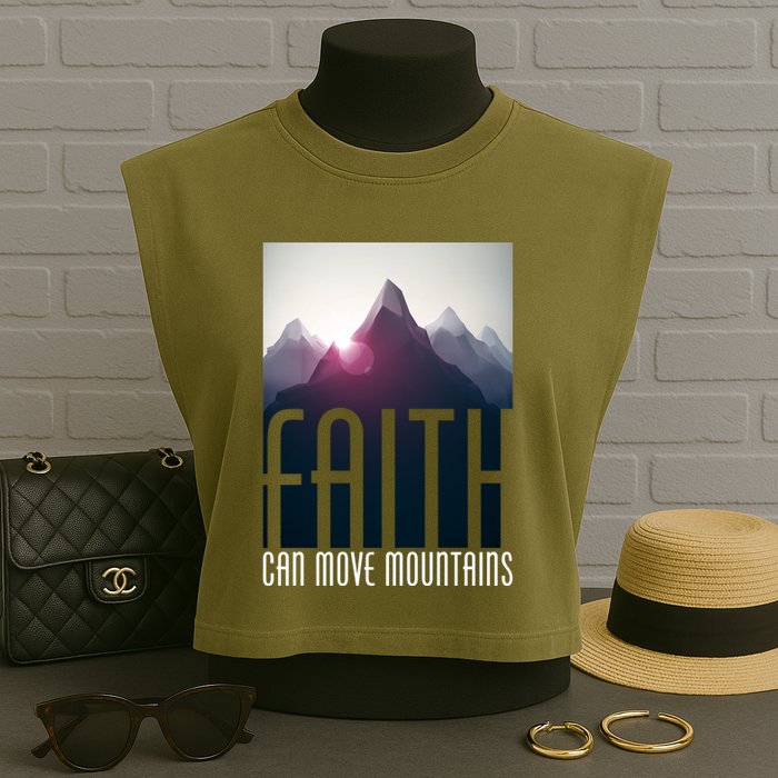 Faith Can Move Mountains Garment-Dyed Women's Muscle Tee