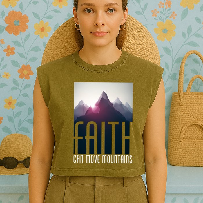 Faith Can Move Mountains Garment-Dyed Women's Muscle Tee