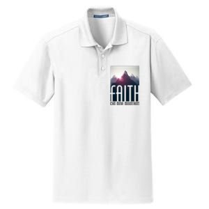 Faith Can Move Mountains Dry Zone Grid Polo