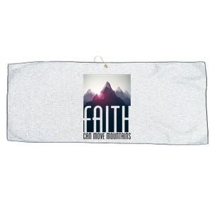 Faith Can Move Mountains Large Microfiber Waffle Golf Towel