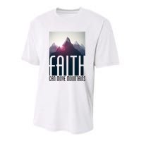 Faith Can Move Mountains Youth Performance Sprint T-Shirt