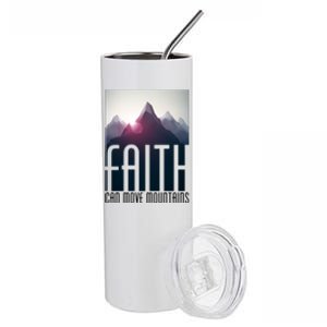 Faith Can Move Mountains Stainless Steel Tumbler