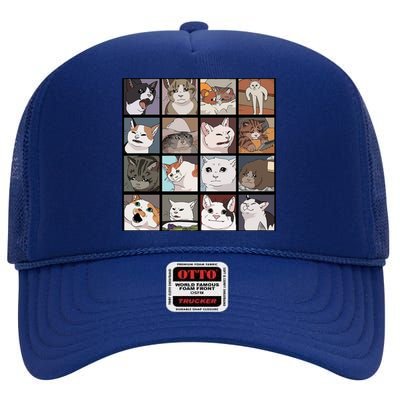 Funny Cats Meme High Crown Mesh Back Trucker Hat