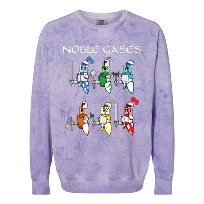 Funny Chemistry Medieval Science Noble Gases Knight Colorblast Crewneck Sweatshirt