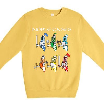 Funny Chemistry Medieval Science Noble Gases Knight Premium Crewneck Sweatshirt