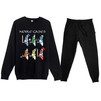 Funny Chemistry Medieval Science Noble Gases Knight Premium Crewneck Sweatsuit Set