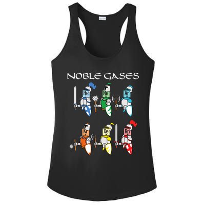 Funny Chemistry Medieval Science Noble Gases Knight Ladies PosiCharge Competitor Racerback Tank