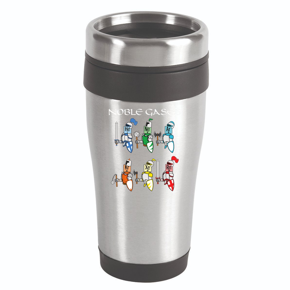 Funny Chemistry Medieval Science Noble Gases Knight 16oz Travel Tumbler