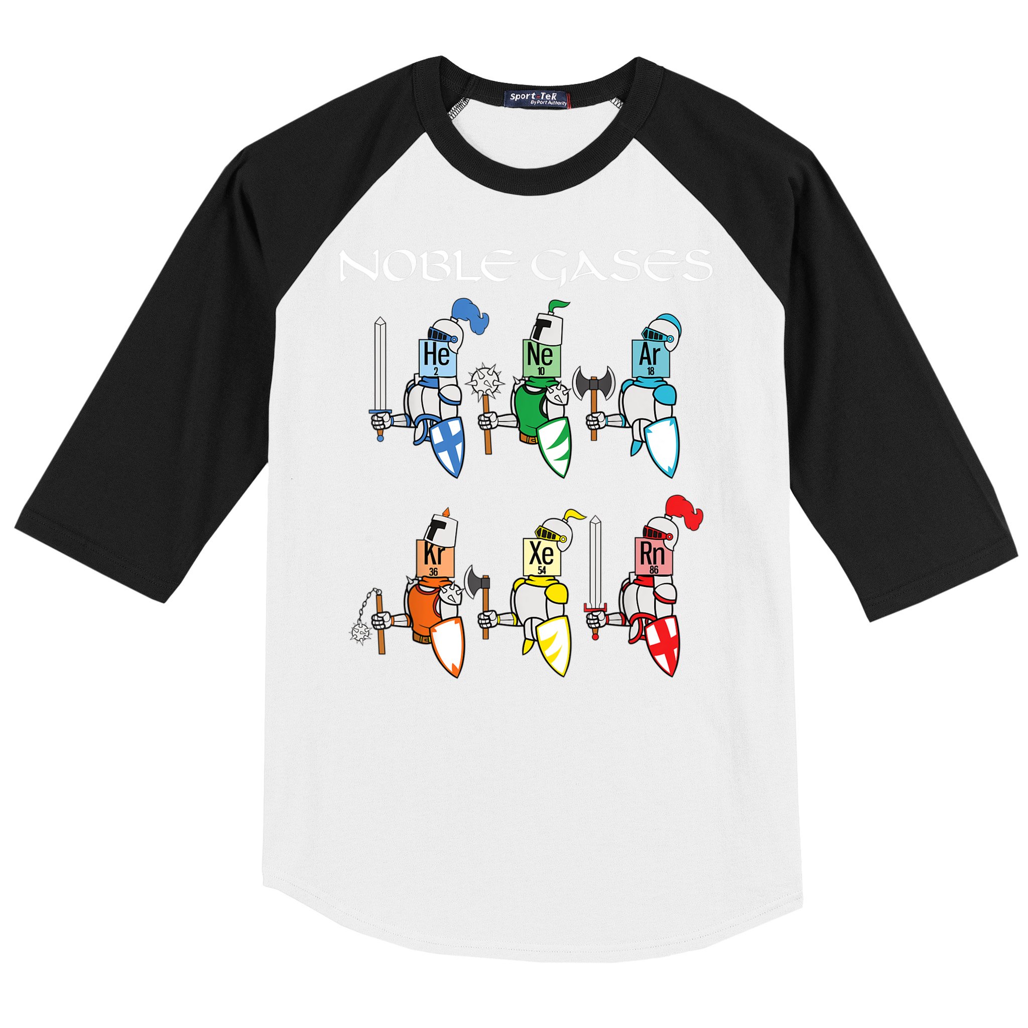 Funny Chemistry Medieval Science Noble Gases Knight Baseball Sleeve Shirt